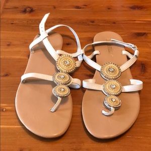 Flat white sandals